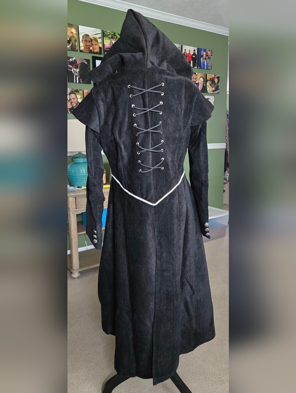 Gothic Medieval Long Coat With Hood #1290 - Picture 4 of 13